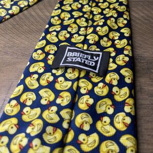 Necktie Rubber Duckie Pattern Navy Blue Briefly Stated Brand Men’s Tie